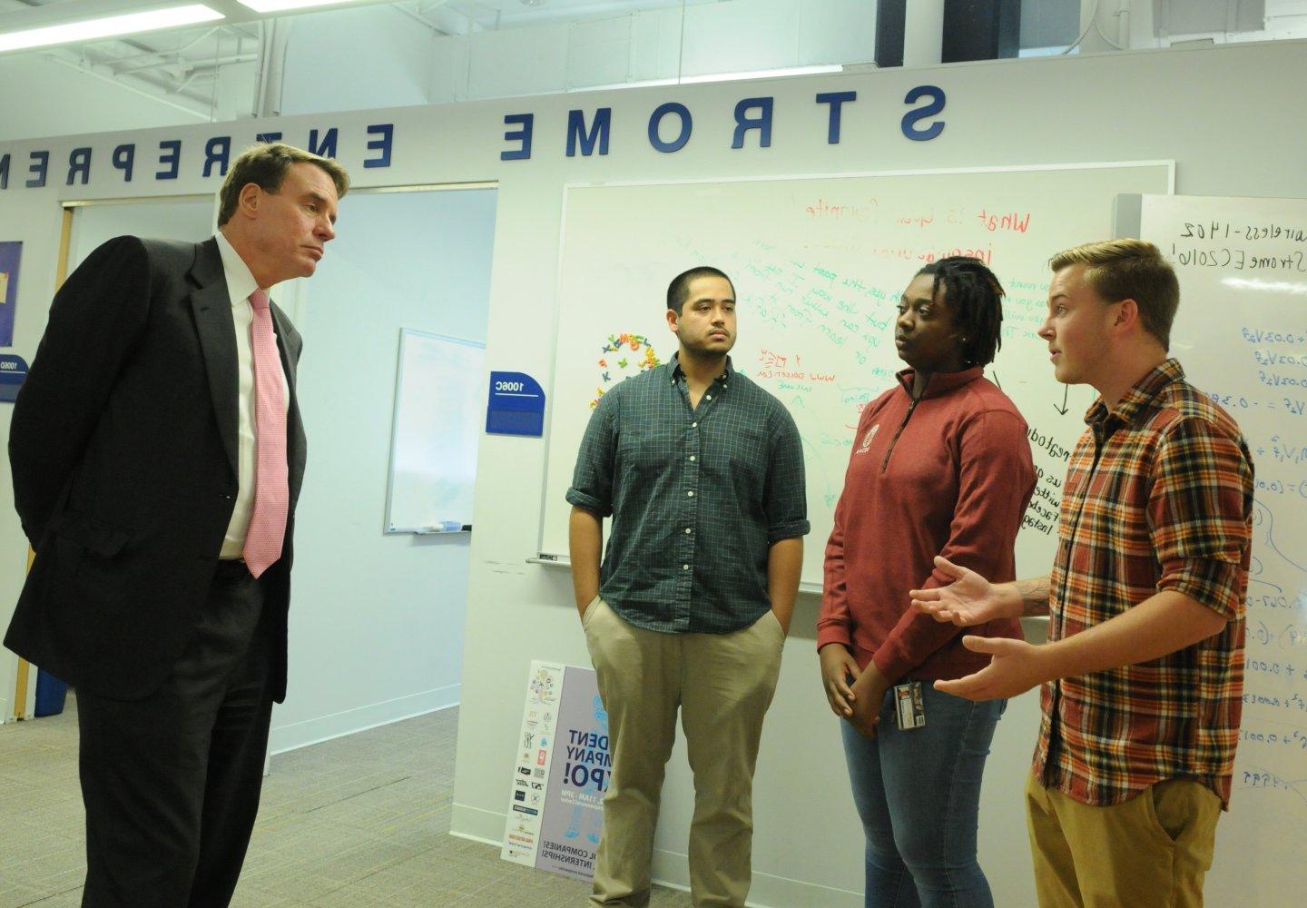 Senator Warner at Strome Entrepreneurial Center